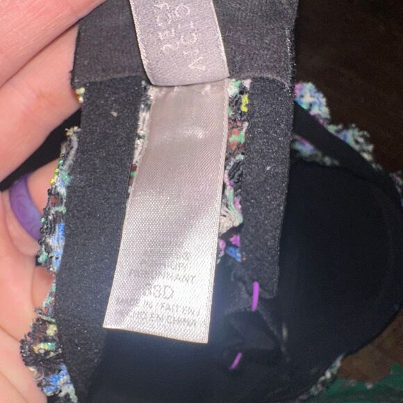 Victoria’s Secret purple yellow floral lace push-up sexy 38D bra - Picture 3 of 3